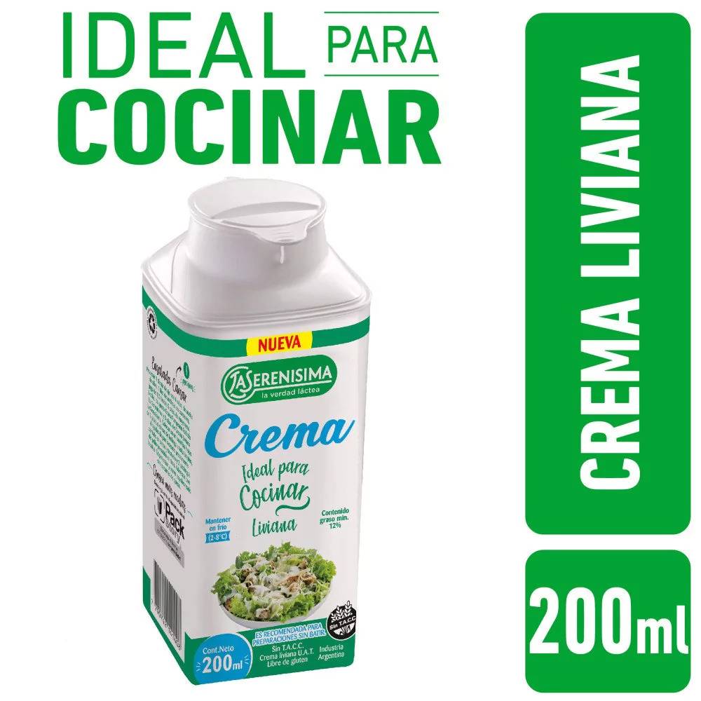 Crema de Leche La Serenísima para Cocinar Liviana 200ml