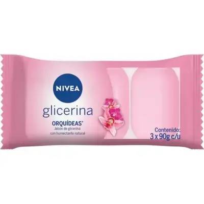 Jabón de Glicerina c/humectante natural Nivea Orquídeas x3